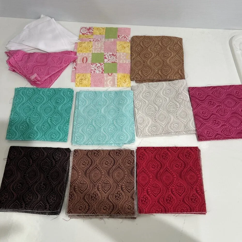 Cotton Quilt Squares & Triangles Pre Cut Fabric Lot 6